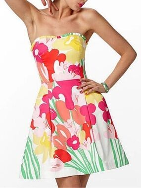 Lilly Pulitzer Lottie strapless fit and flare dress size 2